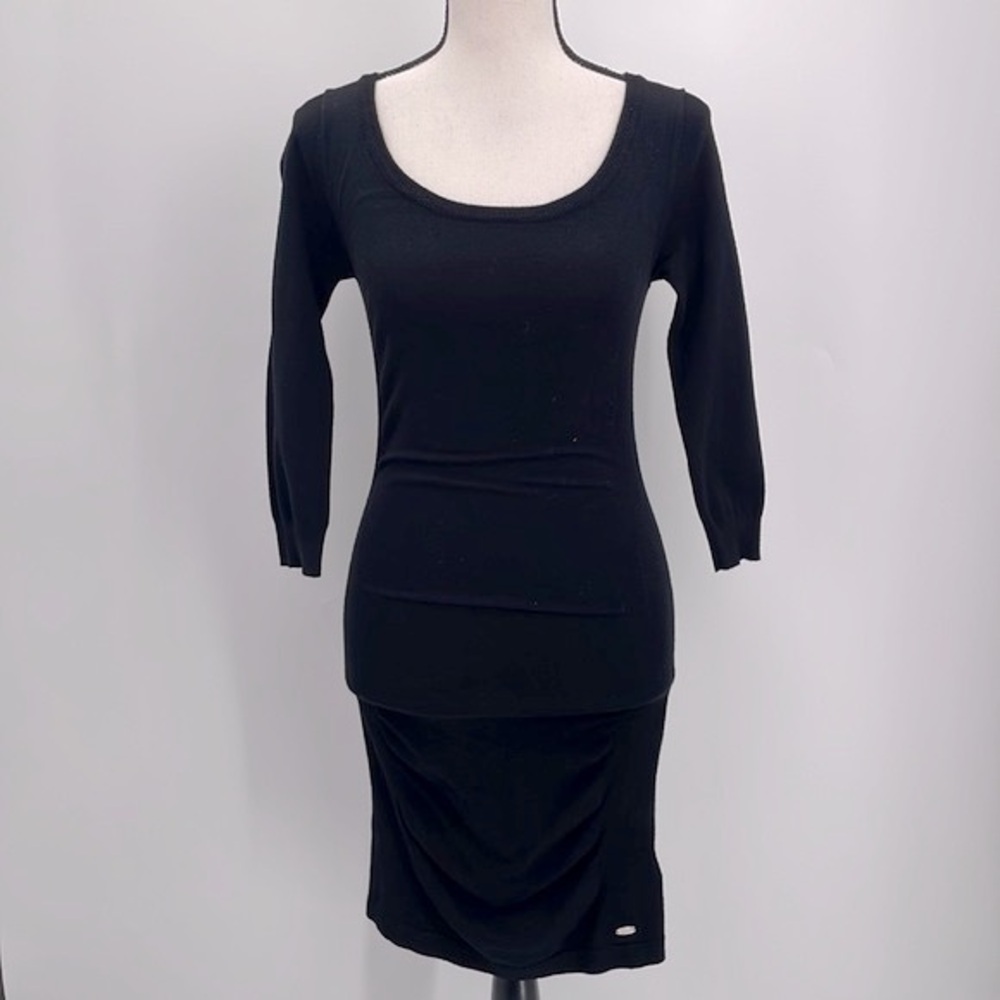 UEC Guess black sweater dress scoop neck long sleeve size XS